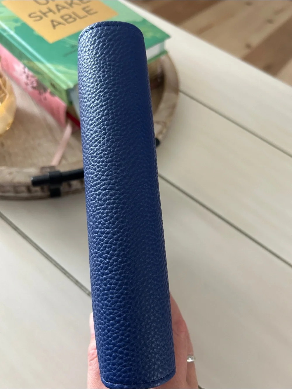 Pebbled Snap Closure A6 Binder- Royal Navy Blue